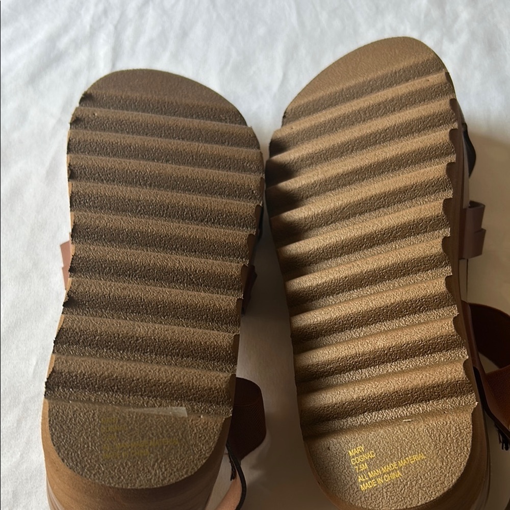 C&C California Brown Strappy Sandals - Picture 3 of 4